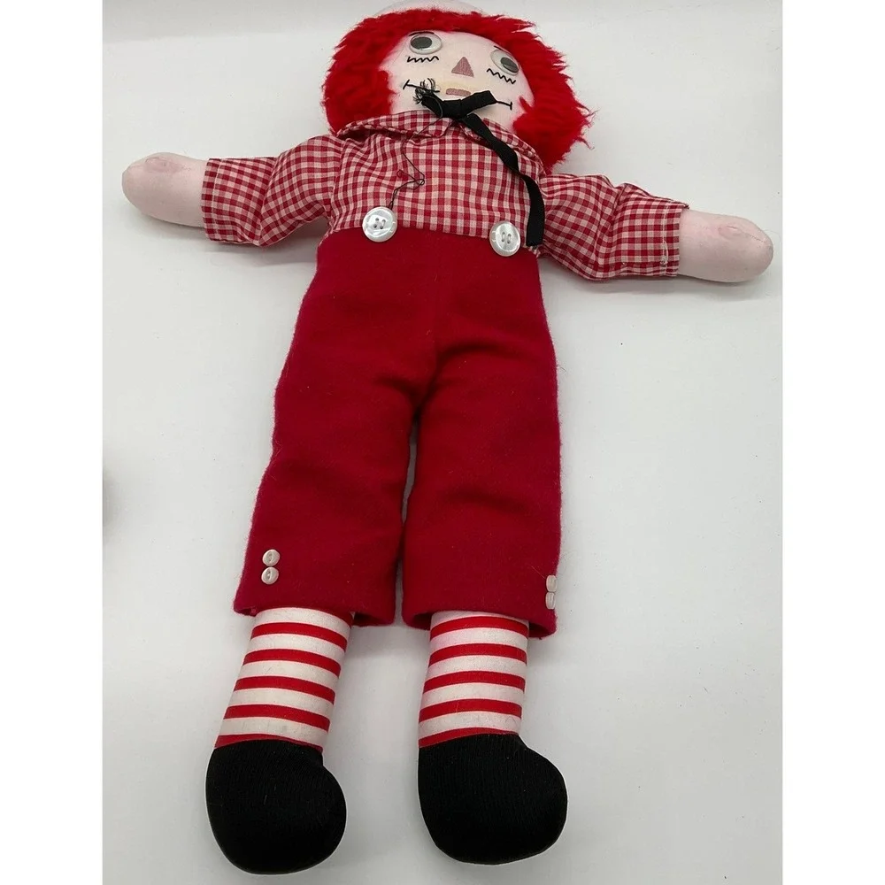 Handmade Raggedy Ann and Andy Plush Doll Set Unisex OS Red Vintage Ragdoll Pair